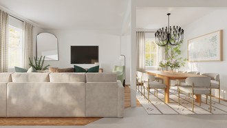 Warm Transitional Living Room by Havenly Interior Designer Jacqueline