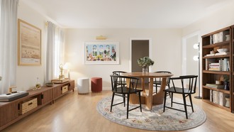 Contemporary Luxe, Warm Transitional Dining Room by Havenly Interior Designer Wan