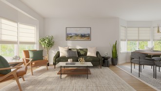 Midcentury Modern, Midcentury Scandi, Organic Modern, Warm Transitional Dining Room by Havenly Interior Designer Rachel