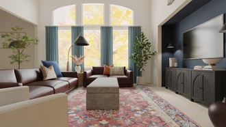 Bohemian, Farmhouse, Southwest Inspired Living Room by Havenly Interior Designer Jacqueline