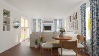 California Cool, Warm Transitional Living Room by Havenly Interior Designer Wan