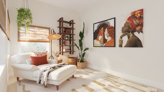 Bohemian, Global, Artful Eclectic Office by Havenly Interior Designer Valeria