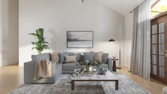 California Cool, Warm Transitional Living Room by Havenly Interior Designer Candida
