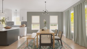 Warm Transitional, Modern Cottage Dining Room by Havenly Interior Designer Wan