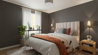 Warm Transitional, Artful Eclectic Bedroom by Havenly Interior Designer Wan