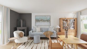Midcentury Scandi, Warm Transitional, Modern Cottage Living Room by Havenly Interior Designer Candice