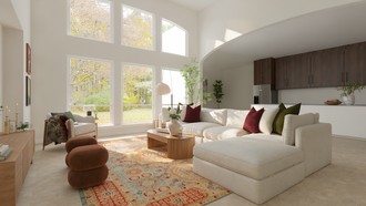 Organic Modern, Warm Transitional Living Room by Havenly Interior Designer Valeria