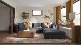 Bohemian, Midcentury Modern Living Room by Havenly Interior Designer Valeria