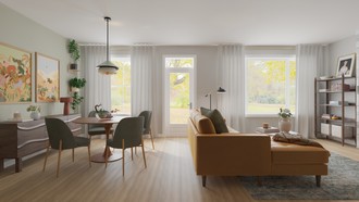Bohemian, Midcentury Modern Living Room by Havenly Interior Designer Wan