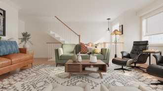 Contemporary, Eclectic, Bohemian, Midcentury Modern Living Room by Havenly Interior Designer Valeria