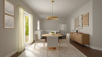 Organic Modern, Warm Transitional Dining Room by Havenly Interior Designer Jamie