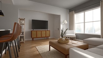 Rustic, Scandinavian, Organic Modern, Warm Transitional Living Room by Havenly Interior Designer Jacqueline