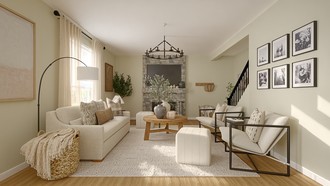 Warm Transitional, Modern Cottage Living Room by Havenly Interior Designer Mariel