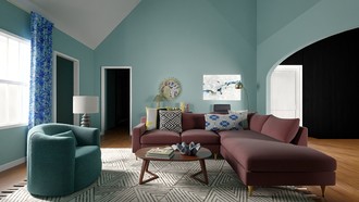 Eclectic, Bohemian, Transitional, Midcentury Modern, Organic Modern, Warm Transitional, Artful Eclectic Living Room by Havenly Interior Designer Leah