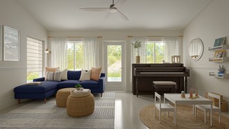 Coastal, Scandinavian Living Room by Havenly Interior Designer Kiaritza