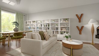 Modern, Warm Transitional Living Room by Havenly Interior Designer Florencia