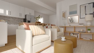 Bohemian, Transitional, Scandinavian Living Room by Havenly Interior Designer Estefania