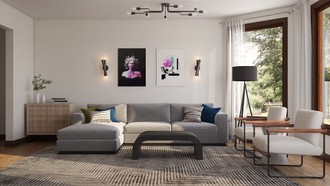 Contemporary, Modern, Midcentury Modern, Minimal Living Room by Havenly Interior Designer Jessica