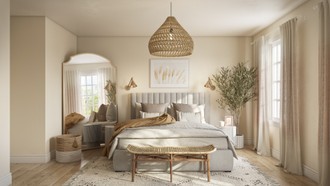 Bohemian, Farmhouse, Rustic, Transitional, Scandinavian Bedroom by Havenly Interior Designer Hayley