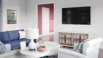 Classic, Coastal, Farmhouse Living Room by Havenly Interior Designer Michelle