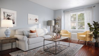 Eclectic, Coastal, Farmhouse Living Room by Havenly Interior Designer Ashley