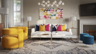 Glam, Preppy Living Room by Havenly Interior Designer Denise
