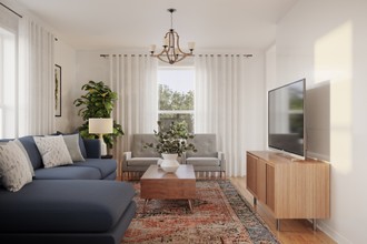 Modern, Industrial, Vintage, Midcentury Modern Living Room by Havenly Interior Designer Laura