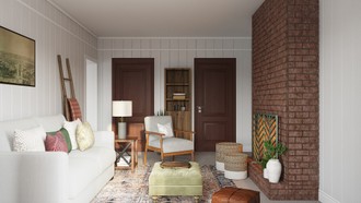 Farmhouse, Rustic, Midcentury Modern Living Room by Havenly Interior Designer Amanda