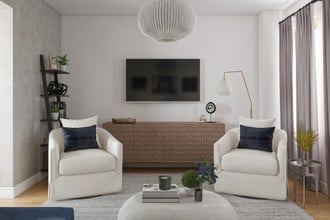 Midcentury Modern, Minimal, Scandinavian Living Room by Havenly Interior Designer Pamela