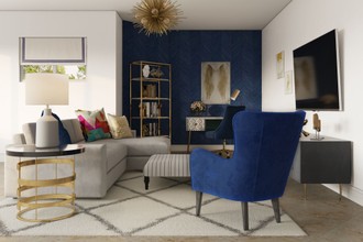 Modern, Eclectic, Glam Living Room by Havenly Interior Designer Merry