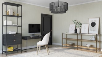 Eclectic, Bohemian, Transitional Office by Havenly Interior Designer Ghianella