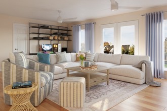 Coastal, Rustic, Country Living Room by Havenly Interior Designer Kimberly