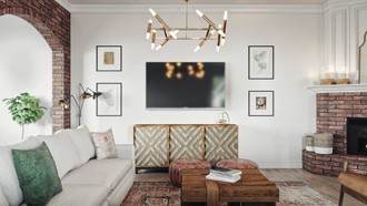 Bohemian, Midcentury Modern, Scandinavian Living Room by Havenly Interior Designer Abi