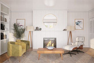 Bohemian, Midcentury Modern Living Room by Havenly Interior Designer Abi