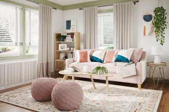 Bohemian, Midcentury Modern Living Room by Havenly Interior Designer Briana