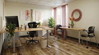 Eclectic, Bohemian, Glam Office by Havenly Interior Designer Leah