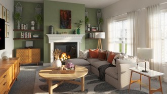 Contemporary, Bohemian, Midcentury Modern, Scandinavian Living Room by Havenly Interior Designer Ingrid