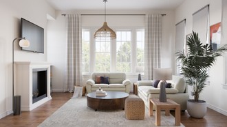 Modern, Farmhouse, Rustic, Transitional Living Room by Havenly Interior Designer Karen