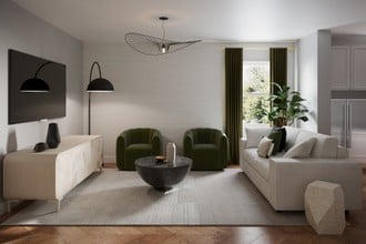 Glam, Midcentury Modern, Scandinavian Living Room by Havenly Interior Designer Emmanuel