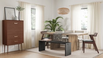 Bohemian, Transitional, Midcentury Modern Dining Room by Havenly Interior Designer Michelle