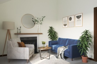 Midcentury Modern, Scandinavian Office by Havenly Interior Designer Carolina