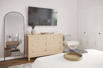 Coastal, Farmhouse, Midcentury Modern Bedroom by Havenly Interior Designer Amanda