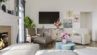 Bohemian, Traditional, Transitional Living Room by Havenly Interior Designer Haley