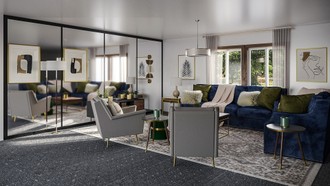 Modern, Eclectic, Glam, Midcentury Modern Living Room by Havenly Interior Designer Julia