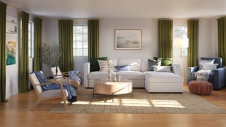 Bohemian, Coastal, Scandinavian Living Room by Havenly Interior Designer Michelle