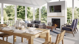 Traditional, Farmhouse, Rustic, Transitional Outdoor Space by Havenly Interior Designer Karla