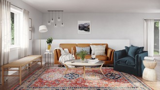 Modern, Bohemian, Coastal, Midcentury Modern Living Room by Havenly Interior Designer Cami