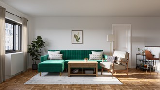 Contemporary, Bohemian, Glam Living Room by Havenly Interior Designer Jamie