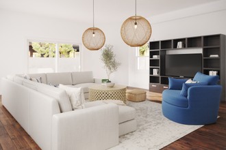 Modern, Eclectic, Bohemian, Coastal Living Room by Havenly Interior Designer Alejandra