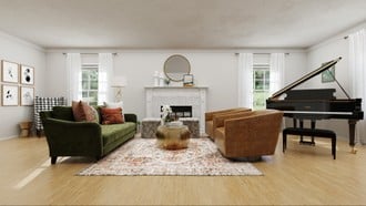 Modern, Eclectic, Bohemian, Transitional, Country, Midcentury Modern Living Room by Havenly Interior Designer Ashley